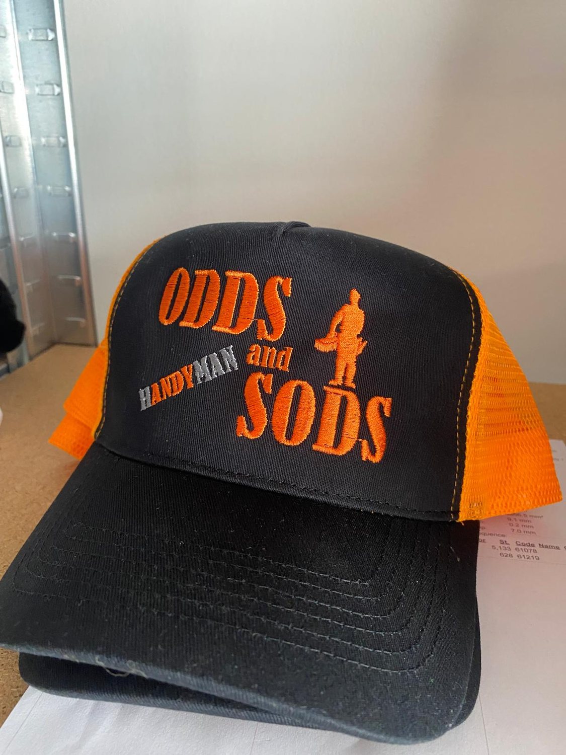 Embroidered customer logo on a cap